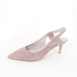 Pump halfopen taupe suede