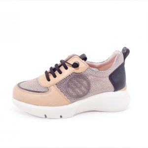 Sneaker camel zwart